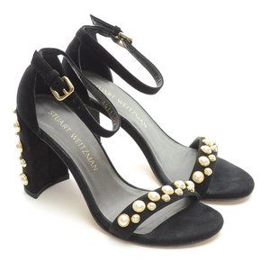 Stuart Weitzman Morepearls Studded Sandals Heels 5.5 M